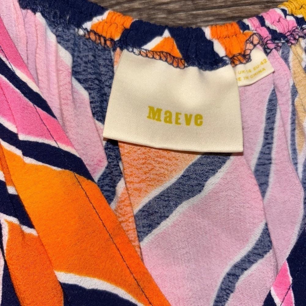 Maeve  Finley Wide Leg Jumpsuit VibrantSummer Colors  size 10 - Picture 6 of 15